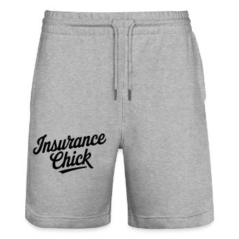 Selbstbewusstes Statement für Versicherungsfrauen - Stanley/Stella Unisex Bio Joggingshorts Trainer  - Grau meliert - Vorne - Nik (191cm) & Marisol (170cm)