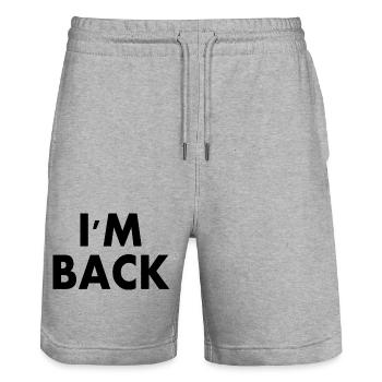 I'm back - Stanley/Stella Unisex Bio Joggingshorts Trainer  - Grau meliert - Vorne - Nik (191cm) & Marisol (170cm)