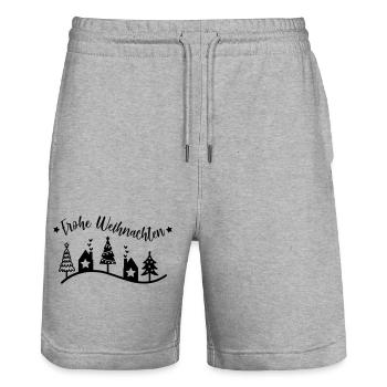 Frohe Weihnachten – Stilvolles Weihnachtsdesign fü - Stanley/Stella Unisex Bio Joggingshorts Trainer  - Grau meliert - Vorne - Nik (191cm) & Marisol (170cm)