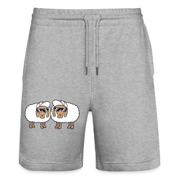Deux Mouton Lunettes de Soleil 2 Cappy Cap Été Crew - Short de jogging bio TRAINER Stanley/Stella unisexe - gris chiné - Devant - Nik (191cm) & Marisol (170cm)