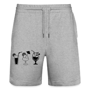 Cocktails - Short de jogging bio TRAINER Stanley/Stella unisexe - gris chiné - Devant - Nik (191cm) & Marisol (170cm)