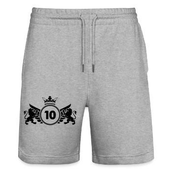 wappen 10 - Stanley/Stella Unisex Bio Joggingshorts Trainer  - Grau meliert - Vorne - Nik (191cm) & Marisol (170cm)