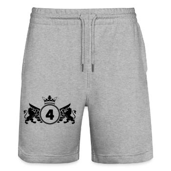 wappen 4 - Stanley/Stella Unisex Bio Joggingshorts Trainer  - Grau meliert - Vorne - Nik (191cm) & Marisol (170cm)
