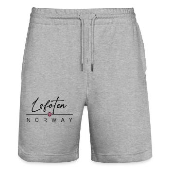 Norwegen - Lofoten - Norge - Norway - Stanley/Stella Unisex Bio Joggingshorts Trainer  - Grau meliert - Vorne - Nik (191cm) & Marisol (170cm)