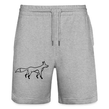 Renard Renard roux Animal sauvage Intelligent Habitants de la forêt - Short de jogging bio TRAINER Stanley/Stella unisexe - gris chiné - Devant - Nik (191cm) & Marisol (170cm)