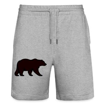bär - Stanley/Stella Unisex Bio Joggingshorts Trainer  - Grau meliert - Vorne - Nik (191cm) & Marisol (170cm)