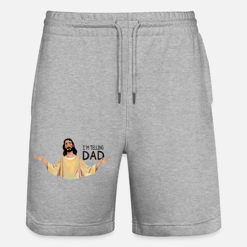 Ich erzähle es Papa - Stanley/Stella Unisex Bio Joggingshorts Trainer - Grau meliert