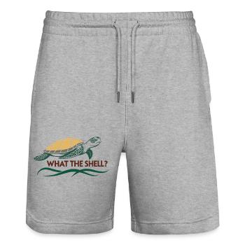 Was zum Teufel? - Stanley/Stella Unisex Bio Joggingshorts Trainer  - Grau meliert - Vorne - Nik (191cm) & Marisol (170cm)