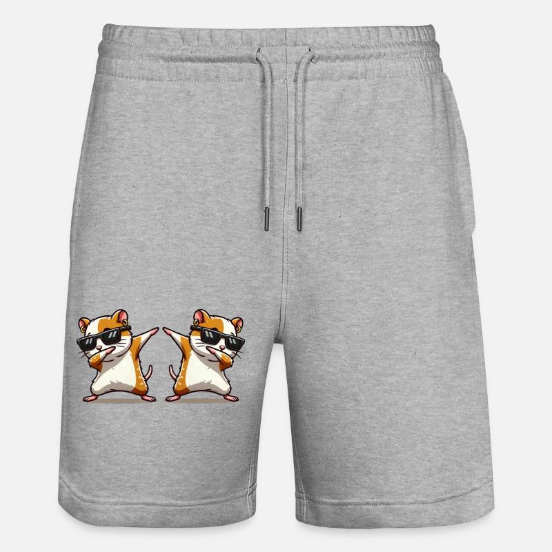 Hamster Dabbing 2 - Stanley/Stella Trainer Unisex Organic Jogging Shorts - heather grey