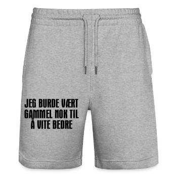 Ich hätte alt genug sein sollen, um es besser zu wissen. - Stanley/Stella Unisex Bio Joggingshorts Trainer  - Grau meliert - Vorne - Nik (191cm) & Marisol (170cm)