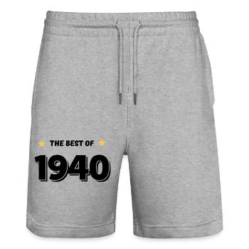 Best of 1940 - Stanley/Stella Trainer Unisex Organic Jogging Shorts - heather grey - Front - Nik (191cm) & Marisol (170cm)