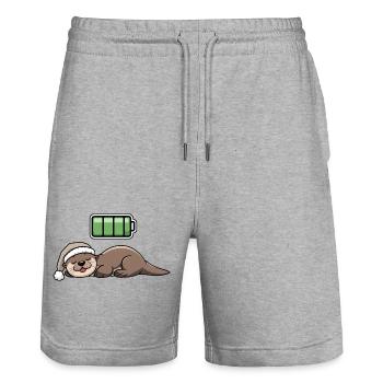 Sea Otter Sleeping Recharging Night Bedtime - Stanley/Stella Unisex Bio Joggingshorts Trainer  - Grau meliert - Vorne - Nik (191cm) & Marisol (170cm)