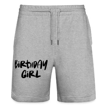 Birthday Girl - Stanley/Stella Unisex Bio Joggingshorts Trainer  - Grau meliert - Vorne - Nik (191cm) & Marisol (170cm)