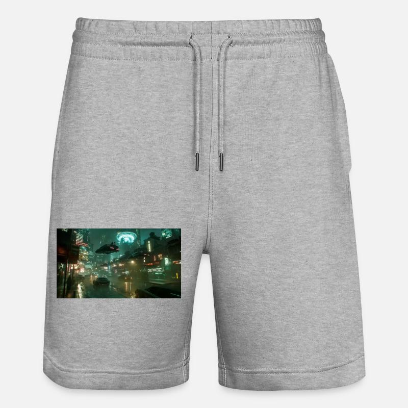 La ville cyberpunk - Short de jogging bio TRAINER Stanley/Stella unisexe - gris chiné
