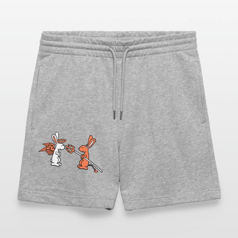 Rabbit Angel Conscience Devil Demon Evil Satan Hell Stanley/Stella Trainer Unisex Organic Jogging Shorts