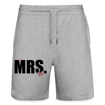 his lovely Mrs - Stanley/Stella Unisex Bio Joggingshorts Trainer  - Grau meliert - Vorne - Nik (191cm) & Marisol (170cm)