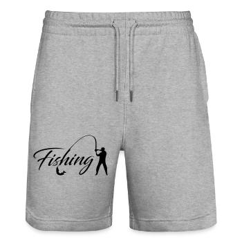 pêche - Short de jogging bio TRAINER Stanley/Stella unisexe - gris chiné - Devant - Nik (191cm) & Marisol (170cm)