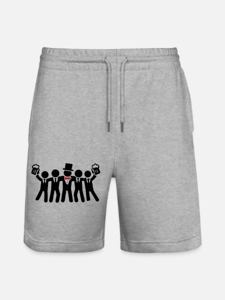 Bachelor Party Junggesellen Team - Stanley/Stella Trainer Unisex Organic Jogging Shorts - heather grey