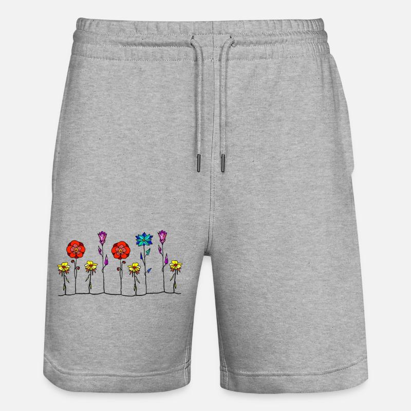 Blumen - Stanley/Stella Unisex Bio Joggingshorts Trainer  - Grau meliert