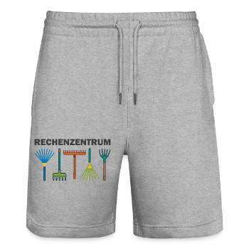 Rechenzentrum - Stanley/Stella Unisex Bio Joggingshorts Trainer  - Grau meliert - Vorne - Nik (191cm) & Marisol (170cm)