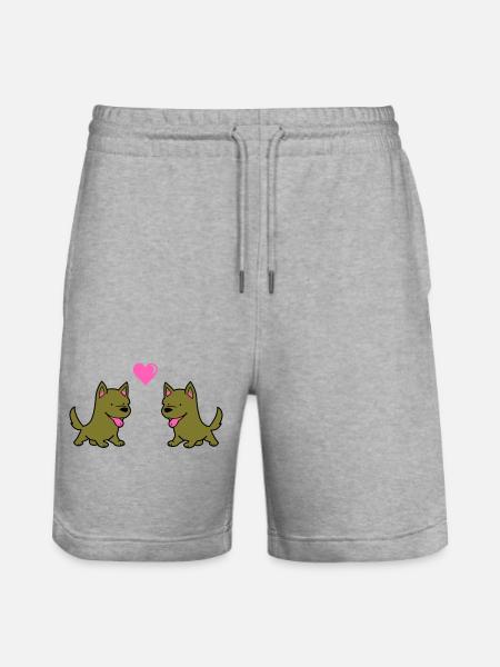 hund comic liebe - Stanley/Stella Unisex Bio Joggingshorts Trainer - Grau meliert