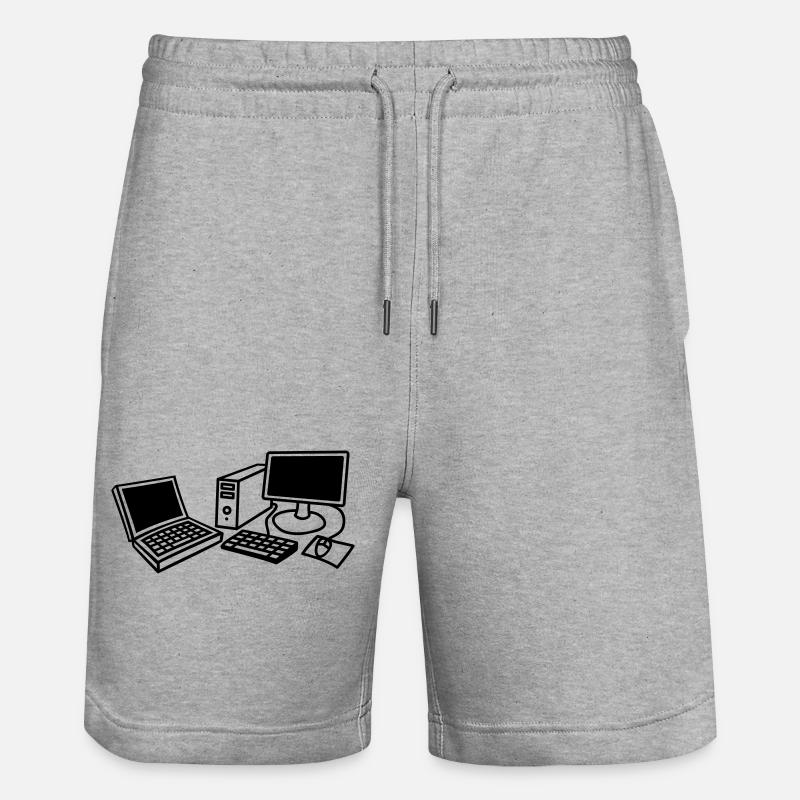 computers_1c - Stanley/Stella Unisex Bio Joggingshorts Trainer  - Grau meliert