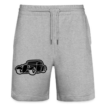 1 colors - Hot Rod Oldtimer Custom Cars Automobil - Stanley/Stella Trainer Unisex Organic Jogging Shorts - heather grey - Front - Nik (191cm) & Marisol (170cm)