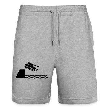 Frieden - Stanley/Stella Unisex Bio Joggingshorts Trainer  - Grau meliert - Vorne - Nik (191cm) & Marisol (170cm)