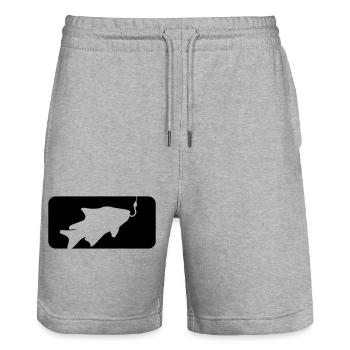 bouton sport logo attrapé pêche poisson nage - Short de jogging bio TRAINER Stanley/Stella unisexe - gris chiné - Devant - Nik (191cm) & Marisol (170cm)