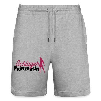 Schlager Prinzessin Deutscher Schlager Fans - Stanley/Stella Unisex Bio Joggingshorts Trainer  - Grau meliert - Vorne - Nik (191cm) & Marisol (170cm)