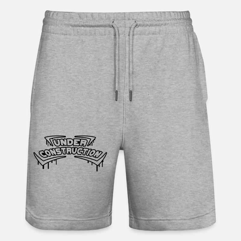 Under Construction - Stanley/Stella Trainer Unisex Organic Jogging Shorts - heather grey
