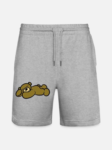 Teddy bear sleep tired sweet - Stanley/Stella Trainer Unisex Organic Jogging Shorts - heather grey