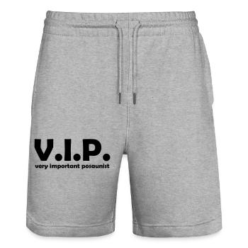 Very important Posaunist Posaune Sprüche - Stanley/Stella Unisex Bio Joggingshorts Trainer  - Grau meliert - Vorne - Nik (191cm) & Marisol (170cm)