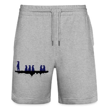 Afrikanische Erdmaennchen - Stanley/Stella Unisex Bio Joggingshorts Trainer  - Grau meliert - Vorne - Nik (191cm) & Marisol (170cm)