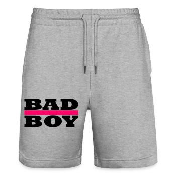 113210105 166417685 Bad Boy Cool Boy - Short de jogging bio TRAINER Stanley/Stella unisexe - gris chiné - Devant - Nik (191cm) & Marisol (170cm)