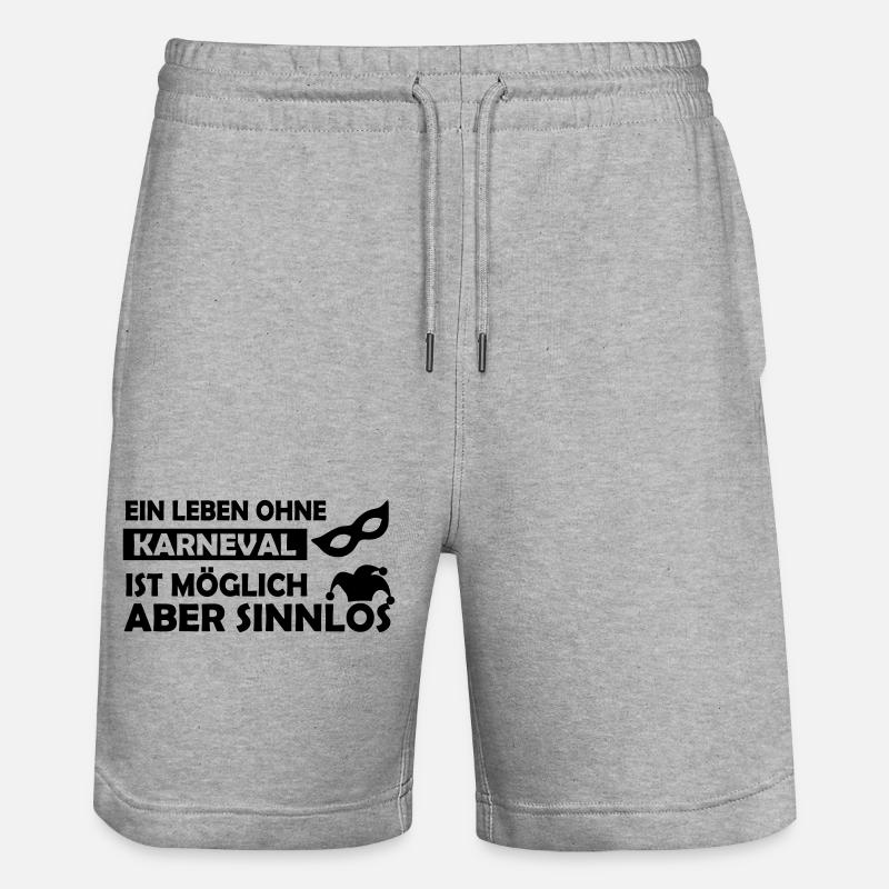 ein leben ohne karneval - Stanley/Stella Unisex Bio Joggingshorts Trainer  - Grau meliert