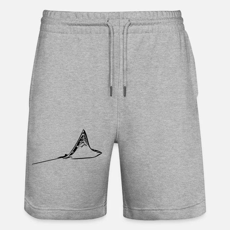 Elegant eagle ray in flight - Stanley/Stella Trainer Unisex Organic Jogging Shorts - heather grey