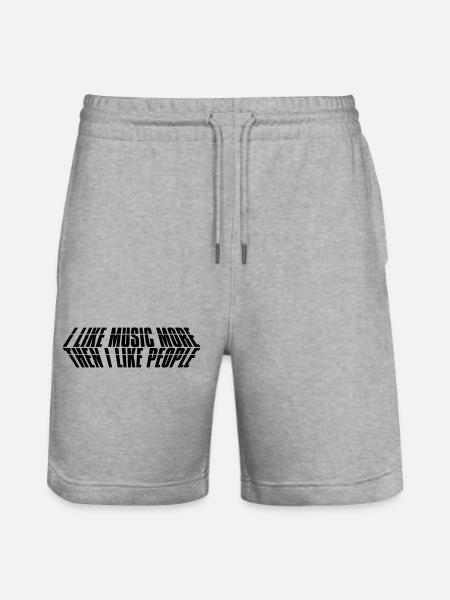 Music I love - Stanley/Stella Trainer Unisex Organic Jogging Shorts - heather grey