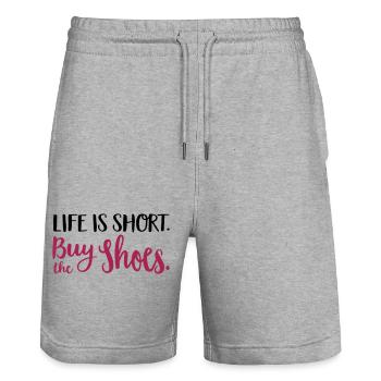 shoes - Stanley/Stella Trainer Unisex Organic Jogging Shorts - heather grey - Front - Nik (191cm) & Marisol (170cm)