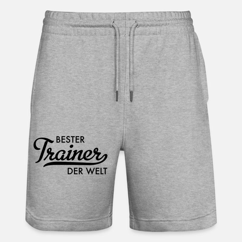 bester trainer der welt - Stanley/Stella Unisex Bio Joggingshorts Trainer  - Grau meliert