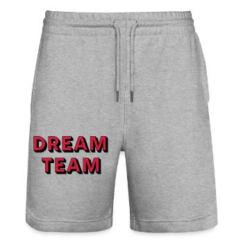 DREAM TEAM - Short de jogging bio TRAINER Stanley/Stella unisexe - gris chiné - Devant - Nik (191cm) & Marisol (170cm)