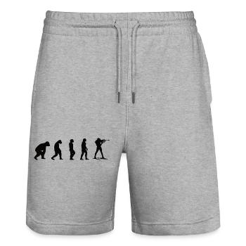 Biathlète biathlon cadeau Evolution Sports d’hiver - Short de jogging bio TRAINER Stanley/Stella unisexe - gris chiné - Devant - Nik (191cm) & Marisol (170cm)