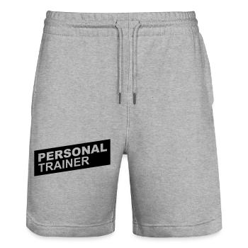 personal trainer black up - Short de jogging bio TRAINER Stanley/Stella unisexe - gris chiné - Devant - Nik (191cm) & Marisol (170cm)