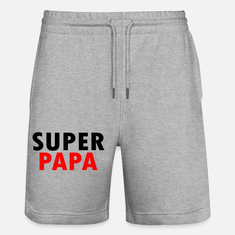 Superpapa - Short de jogging bio TRAINER Stanley/Stella unisexe - gris chiné