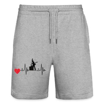 Ramoneur ECG Essenkehrer Puls Ramoneur - Short de jogging bio TRAINER Stanley/Stella unisexe - gris chiné - Devant - Nik (191cm) & Marisol (170cm)