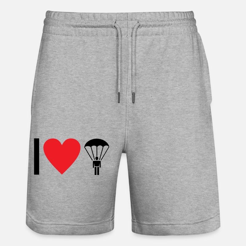 Fallschirm - Stanley/Stella Unisex Bio Joggingshorts Trainer  - Grau meliert