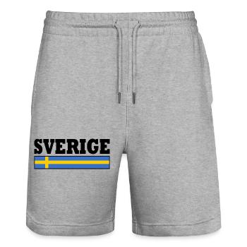 Schweden - Stanley/Stella Unisex Bio Joggingshorts Trainer  - Grau meliert - Vorne - Nik (191cm) & Marisol (170cm)