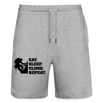 Climbing Mountains Hiking Mountain Bouldering Mountaineering - Stanley/Stella Trainer Unisex Organic Jogging Shorts - heather grey - Front - Nik (191cm) & Marisol (170cm)