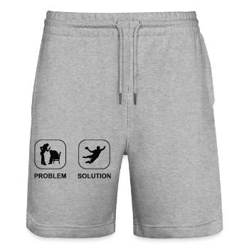 Handball Player Handball Handball Club Handball Player - Stanley/Stella Trainer Unisex Organic Jogging Shorts - heather grey - Front - Nik (191cm) & Marisol (170cm)
