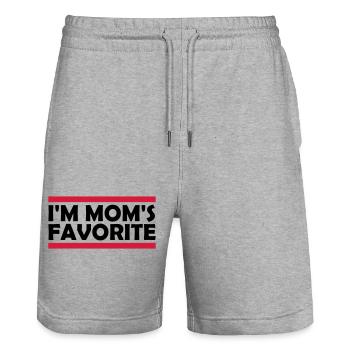 I m mom s - Stanley/Stella Unisex Bio Joggingshorts Trainer  - Grau meliert - Vorne - Nik (191cm) & Marisol (170cm)